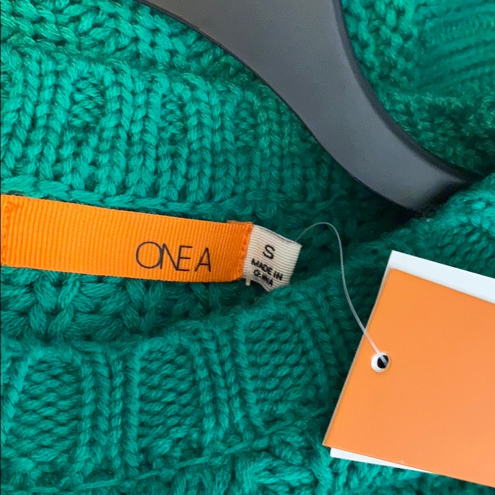 One A Mixed Knit Crew Neck Sweater Arugula - Picture 8 of 8